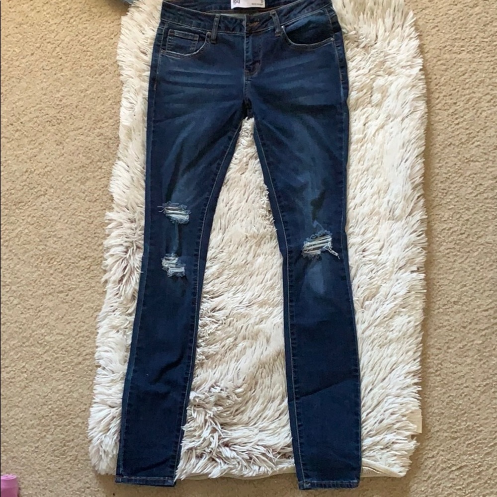 RSQ dark blue ripped jeans
